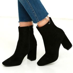 My Generation black suede high heel mid-calf boots